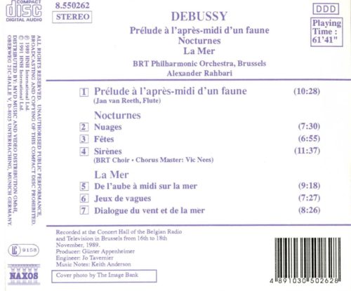 Debussy  -  BRT Philharmonic Orchestra, Brussels, Alexander Rahbari -  Prélude À L'Après-Midi D'Un Faune / Nocturnes / La Mer – Bild 2